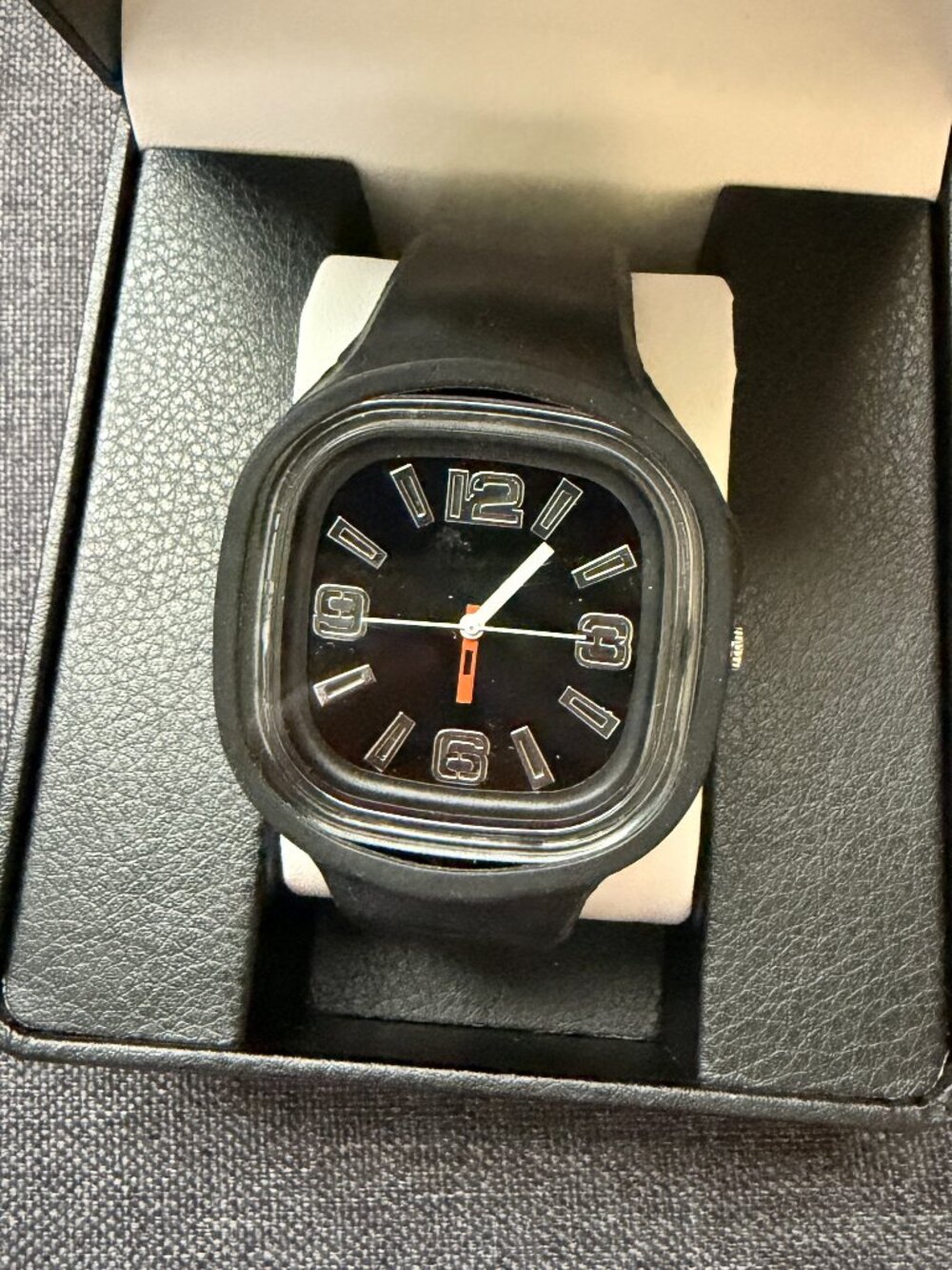 Remix Black Silicone Square Watch